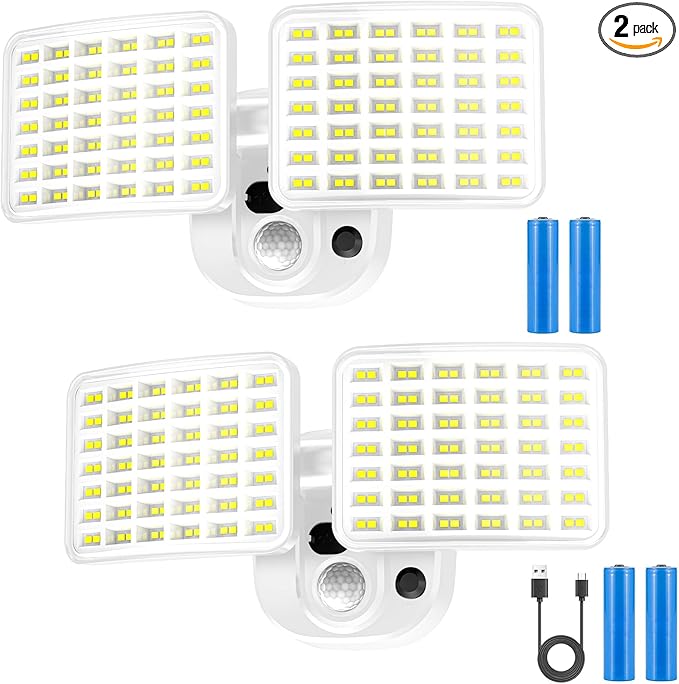 Rechargeable Battery Powered Motion Sensor Light, 2500LM & 4000LM Dual Modes by YTKIH