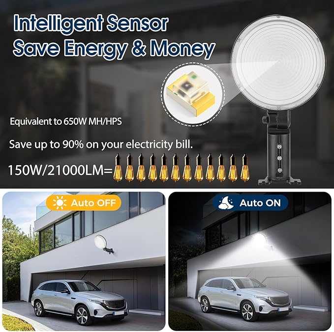 LED Barn Light 150W 21000LM Dusk to Dawn Outdoor Lighting, 6500K Daylight Yard - Image 8