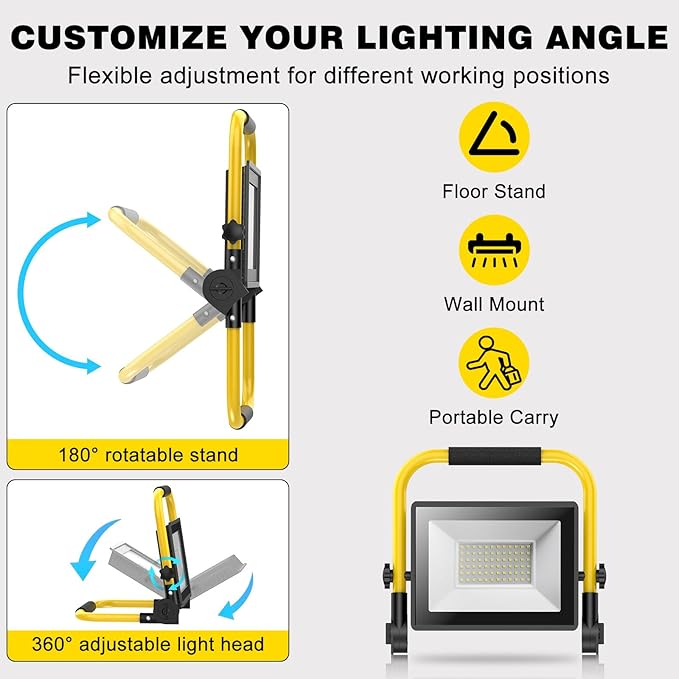 LED Work Light 10000 Lumens, Portable Work Light - Image 5