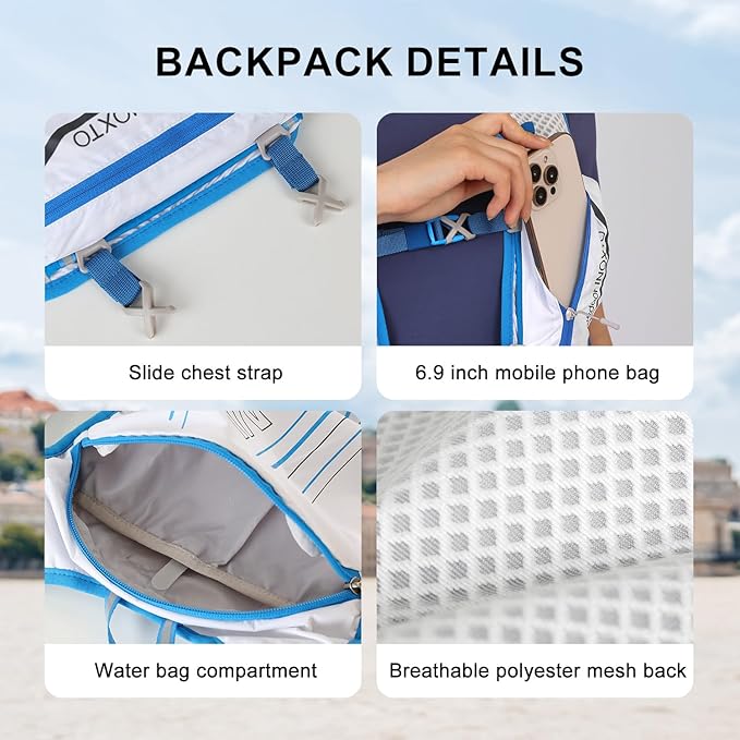 INOXTO Running Hydration Vest Backpack, Lightweight Insulated Pack - Image 6