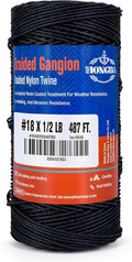 HONGDA Braided Black Nylon String, #18 Tarred Bank Line Twine, 487 Feet Black by hongda
