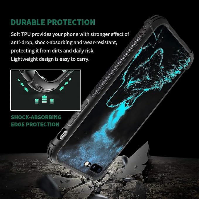 for iPhone 7 Plus/8 Plus Case, Soft Silicone Hard Acrylic Shock Protection - Image 3