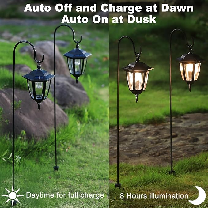 Dynaming 4 Pack Solar Hanging Lights Outdoor, Solar Powered Garden Decorative - Image 3