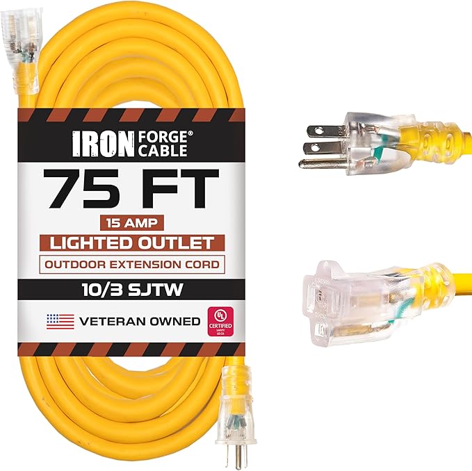 Iron Forge Cable Outdoor Extension Cord 75 Ft by IronForgeCable