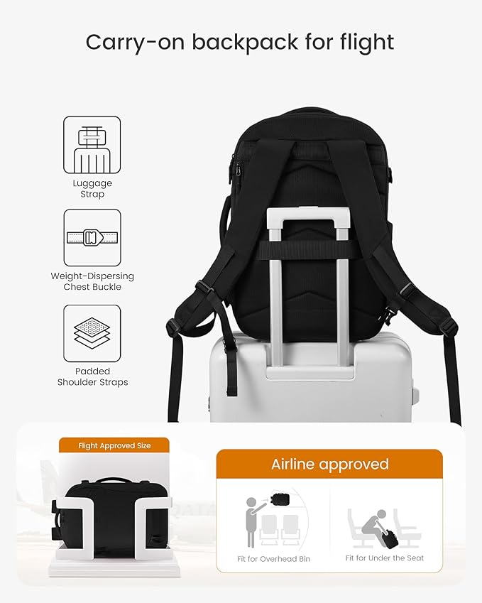 LOVEVOOK 50L Travel Backpack for Women, Airline Approved Carry On Backpack - Image 5