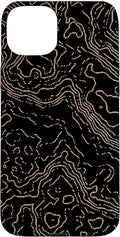 Topography Black & Brown Abstract Pattern Topographic Map Case by Unknown