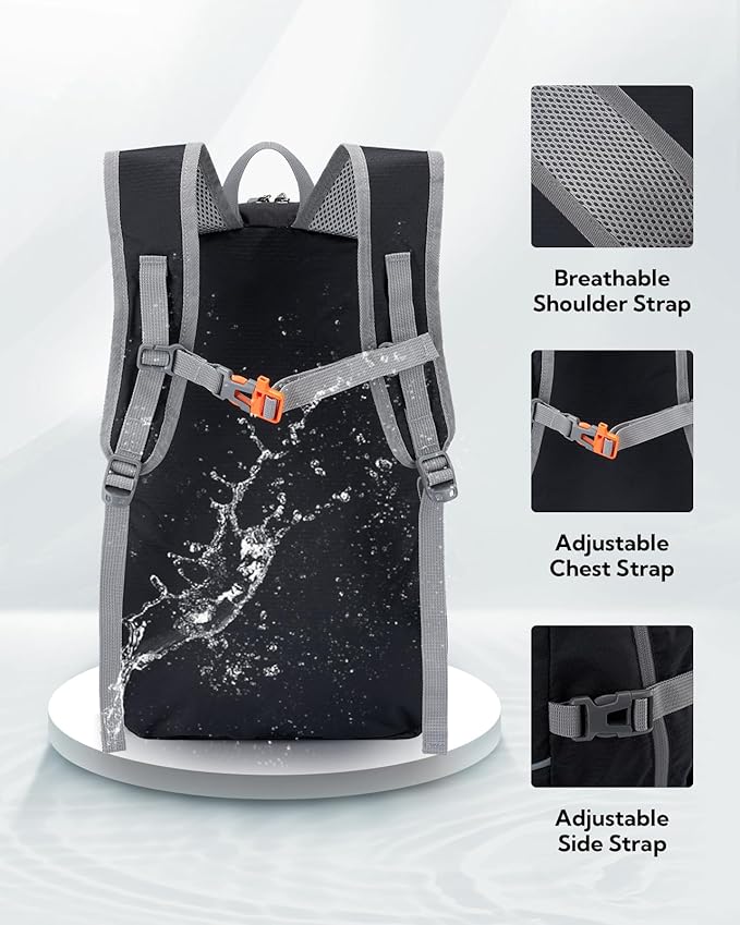 WATERFLY Hiking Packable Daypack Backpack: 25L Ultra Lightweight Day Pack - Image 4