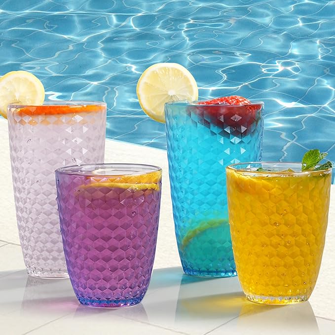 BELLAFORTE Shatterproof Plastic Tumbler Set – Laguna Beach 19oz Tall & 12oz - Image 3