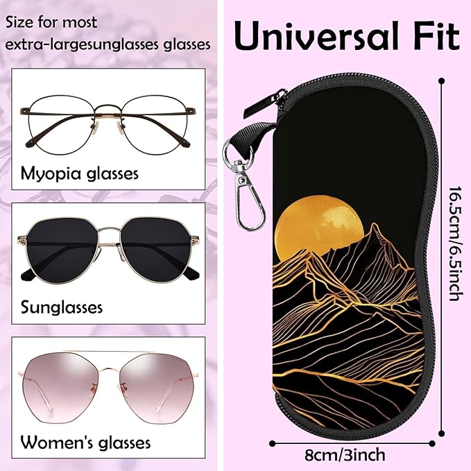 Glasses Case Sunglasses Eyeglass Soft Case Zipper Light Neoprene Pouch - Image 2