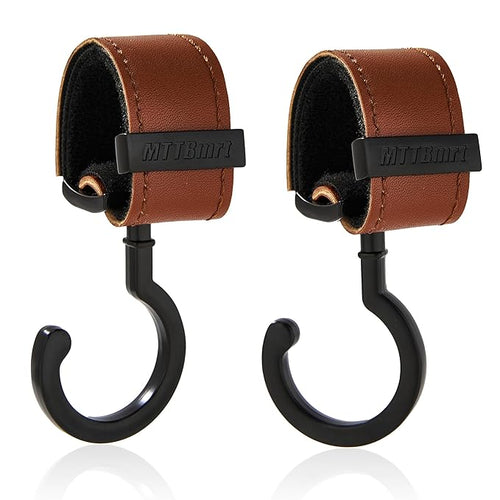 2 Pack Stroller Hooks, Strong Synthetic Leather Hook-and-Loop by MTTBmrt