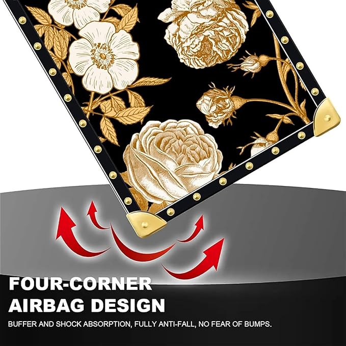 Compatible with iPhone 16 Pro Max Case, Blooming Rose Golden Flower Luxury - Image 7