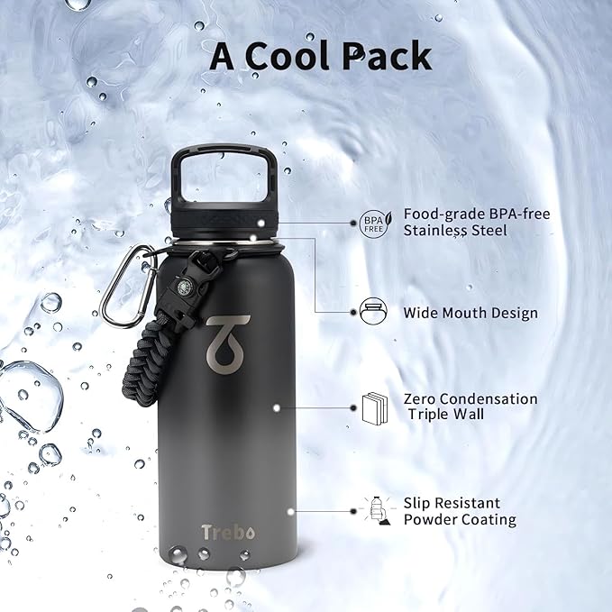 Trebo 32 oz Water Bottle Insulated - Image 6