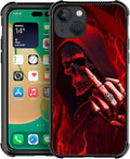 for iPhone 14 Case, Gestures Funny Skull Pattern Graphic Design Girl Boy Soft by FKBRCL4U