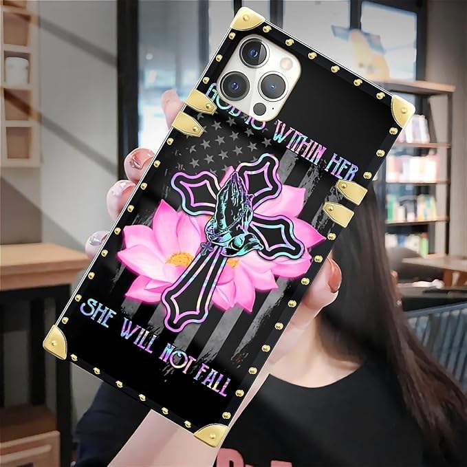 Compatible with iPhone 12 12 Pro Case, Praying Cross Hands Luxury Golden - Image 7