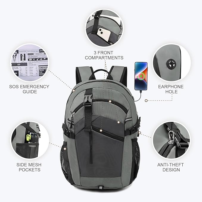 Small Hiking Backpack for Women Men 20L Lightweight Travel Backpack - Image 4