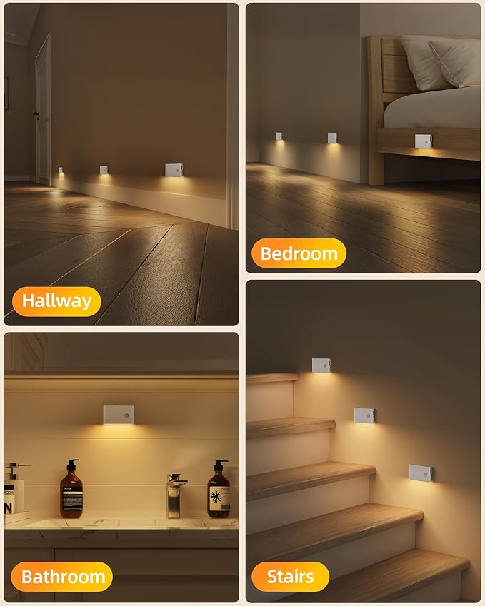 EZVALO Motion Sensor Stair Lights Indoor, Rechargeable Night Lights - Image 4