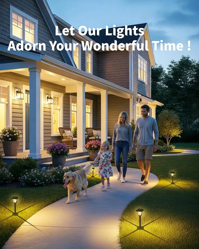 Solar Pathway Lights 12 Pack Mini Outdoor 3000K Bright Auto On/Off Solar Garden - Image 2