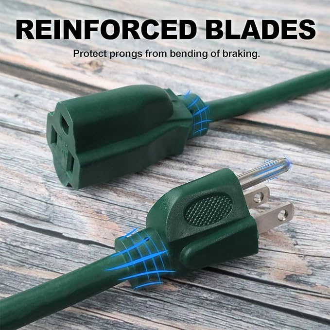 EP 75FT Green Outdoor Extension Cord, 16/3 SJTW Heavy Duty Waterproof, 3 Prong - Image 3