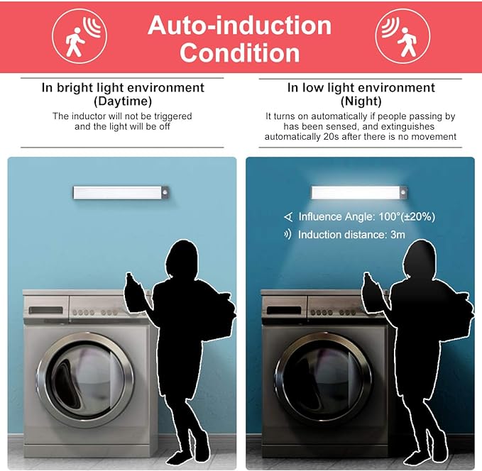 30-LED Motion Sensor Cabinet Light, Magnetic Motion Activated Under Counter - Image 3