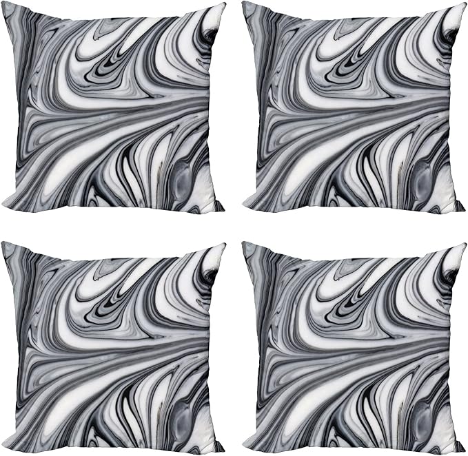 Ambesonne Abstract Throw Pillow Cushion Case Pack of 4, Mix of White and Black by Ambesonne
