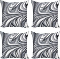 Ambesonne Abstract Throw Pillow Cushion Case Pack of 4, Mix of White and Black by Ambesonne