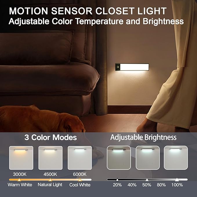 Under Cabinet Lighting, 3200mAh Wireless Motion Sensor Light Indoor, 180lm - Image 9