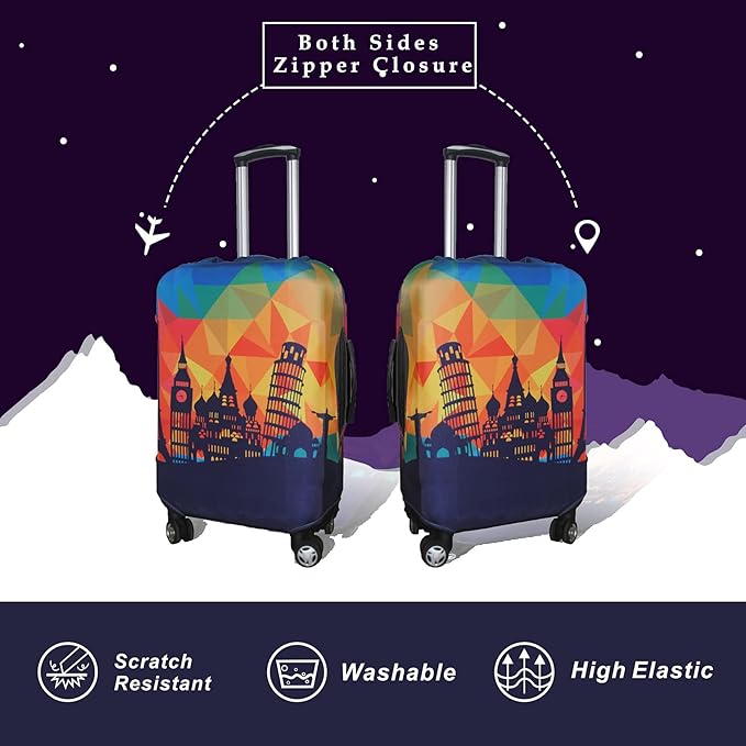Explore Land Travel Luggage Cover Suitcase Protector Fits 18-22 Inch Case - Image 2
