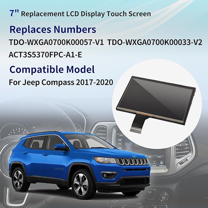7" Inch Replacement Uconnect VP2 LCD Monitor Display - Image 2