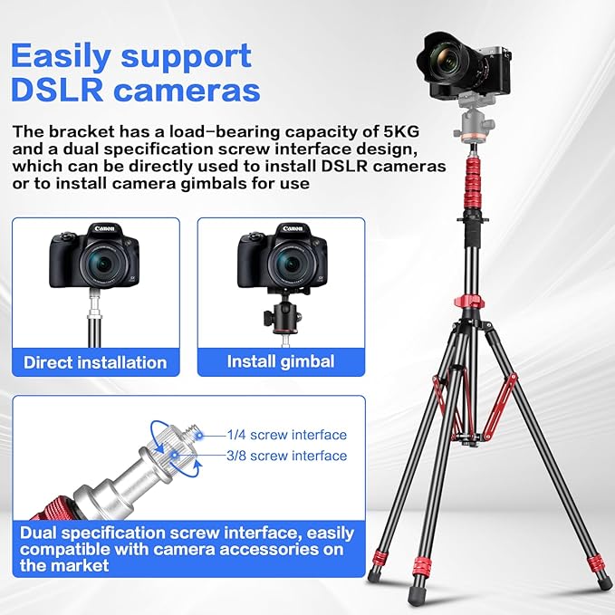 FreeSea Light Stand Aluminum, Adjustable Tripod Stand - Image 8