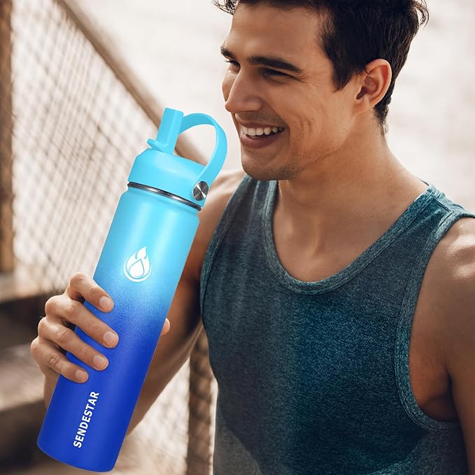 SENDESTAR Stainless Steel Wide Mouth Water Bottle 24oz Double Wall Vacuum - Image 5