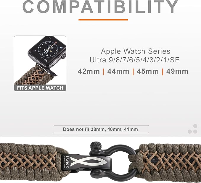 Savior Survival Gear Paracord Watch Band, Compatible - Image 3