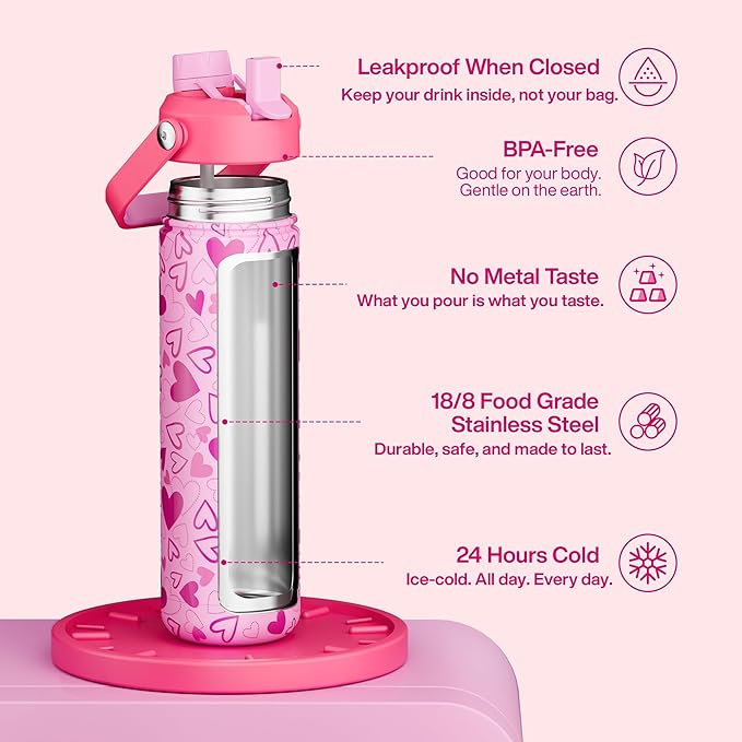 ENCOOL Valentine's Day Insulated Water Bottle - Image 2