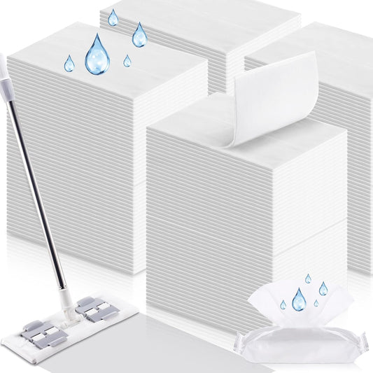 300 Counts Sweeper Wet Mopping Cloths 17.7 x 11.8'' X Large Wet Mop Pads Refills XL Disposable Floor Wipes Duster for Sweeping Scrubbing Cleaning Dry Wood Hardwood Tile