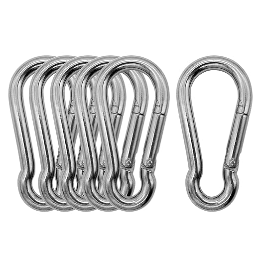 304 Stainless Steel Carabiners -3.15 inch Heavy Duty, Durable & Rust-Free Clips by Outmate