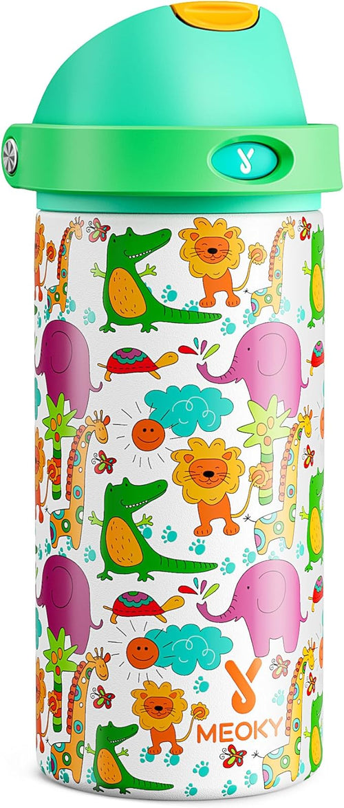 18 oz Kids Water Bottle for School: Meoky 18 oz Stainless Steel Insulated Water by MEOKY