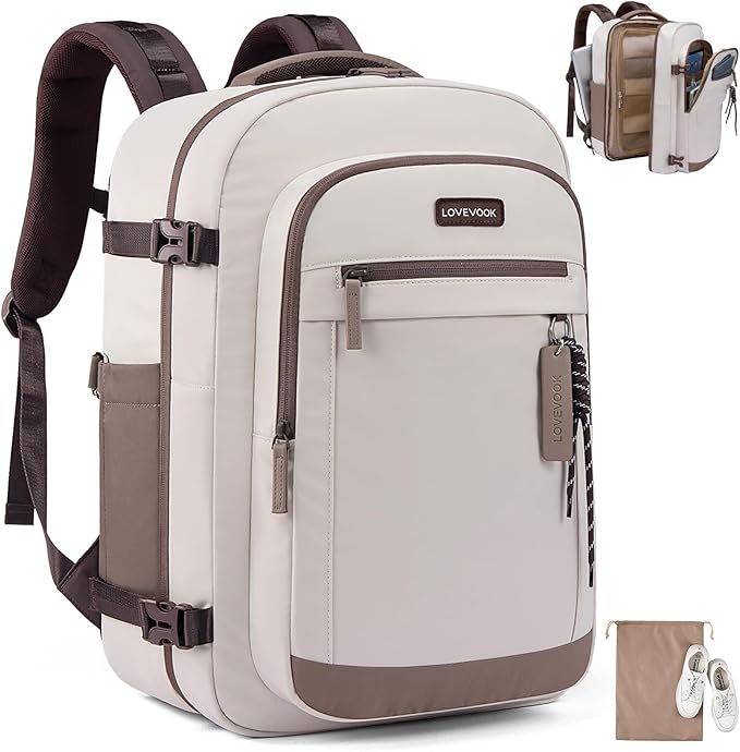 LOVEVOOK 40L Travel Backpack for Women, Airline Approved Carry On Luggage by LOVEVOOK