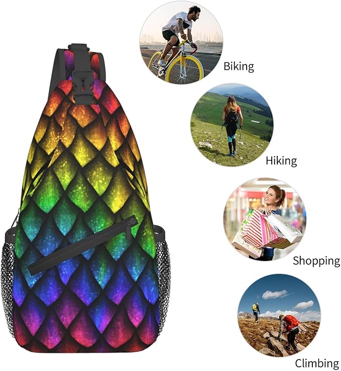 Dragon Scale Sling Bag For Women Men Fashion Animals Skin Backpack Crossbody - Image 6