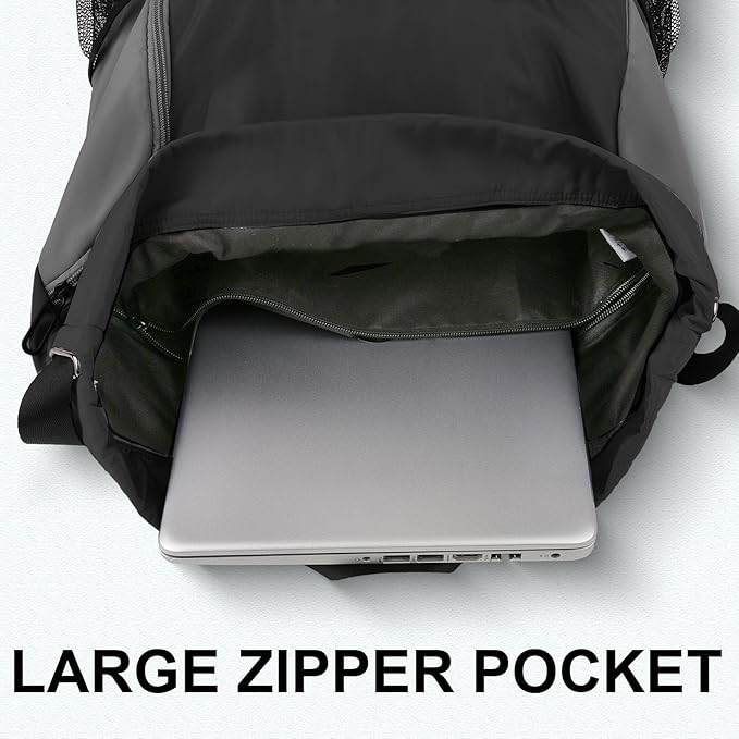Drawstring Backpack with Mesh Pockets String Gym Bag Sackpack Sandproof Water - Image 5