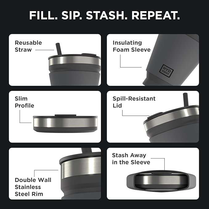 HYDAWAY 16oz Collapsible cup - Image 4