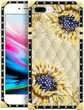 Compatible with iPhone 8 Plus 7 Plus Case, Sunflower Diamonds Leather Luxury by Unknown
