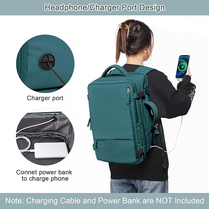 Sinaliy Travel Backpack for Men, 40L Carry On Backpack, 17 Inch Laptop Backpack - Image 8
