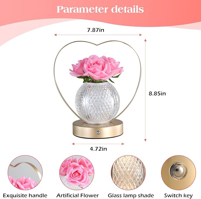 AMWGIMI Rose Flower Lamp, Birthday Gifts - Image 5