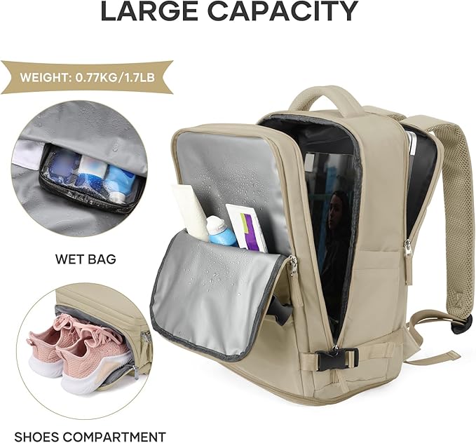 coowoz Travel Backpack For Women Men, Carry On Backpack, Hiking Backpack - Image 4