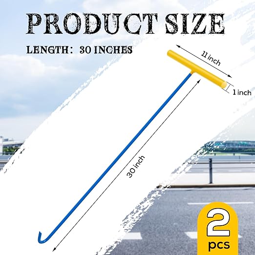 Barydat 2 Pcs Heavy Duty Manhole Cover Hook 30 Inch Handy Hook Lifting Tool - Image 2