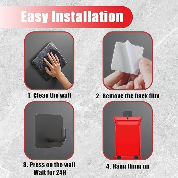 Emergency Fire Blanket Wall Hooks，Waterproof Stainless Steel Adhesive Hooks - Image 3
