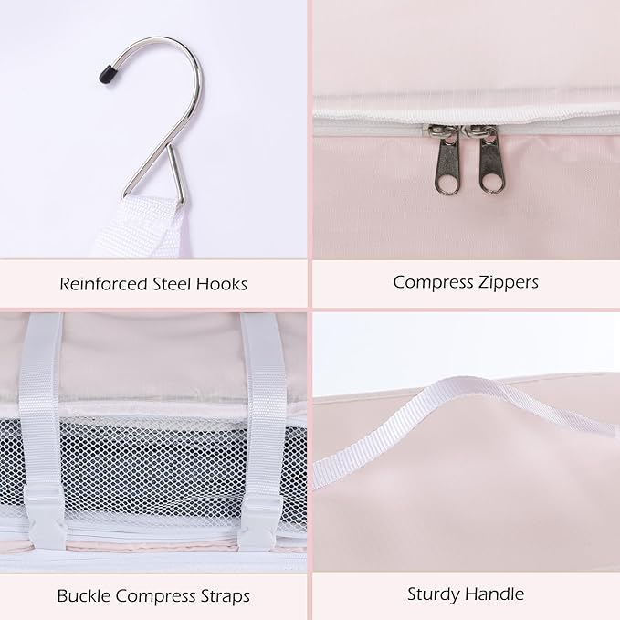 Surblue Hanging Shelves Travel Storage Bag Compression Packing Cube - Image 6