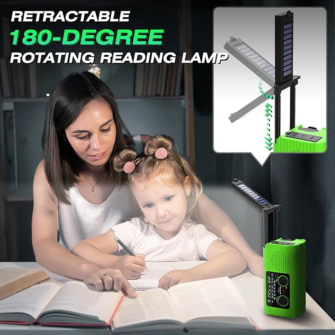 NITIGO Radios for Emergency, Reading Lamp, Flashlight, SOS Alarm, Headphone - Image 5