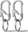 TISUR Titanium Carabiner Keychain Clip, Anti-Lost Key Ring Holder, Self-Locking by TISUR