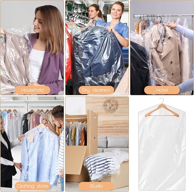90 PCS Dry Cleaner Bags Plastic Clear 35.4 Inches, Garment Bags - Image 7