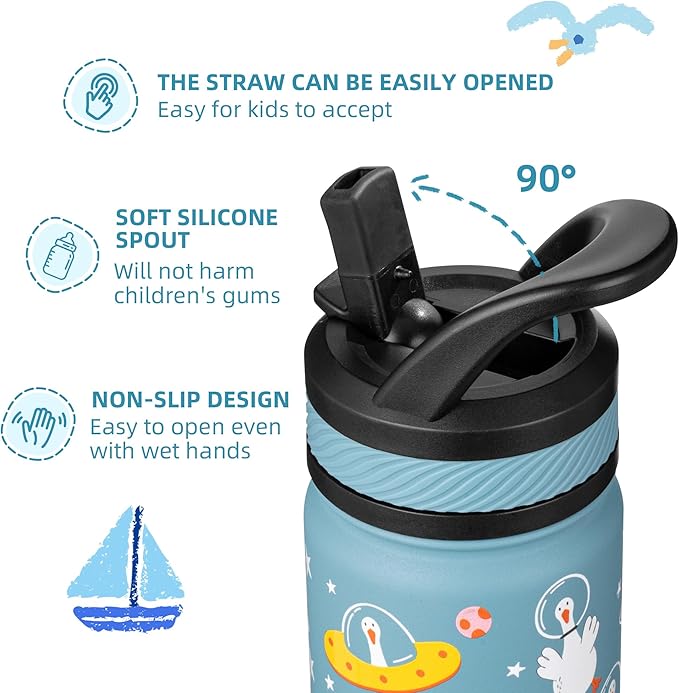 Fanhaw 14 Oz Kids Insulated Water Bottle - Image 3